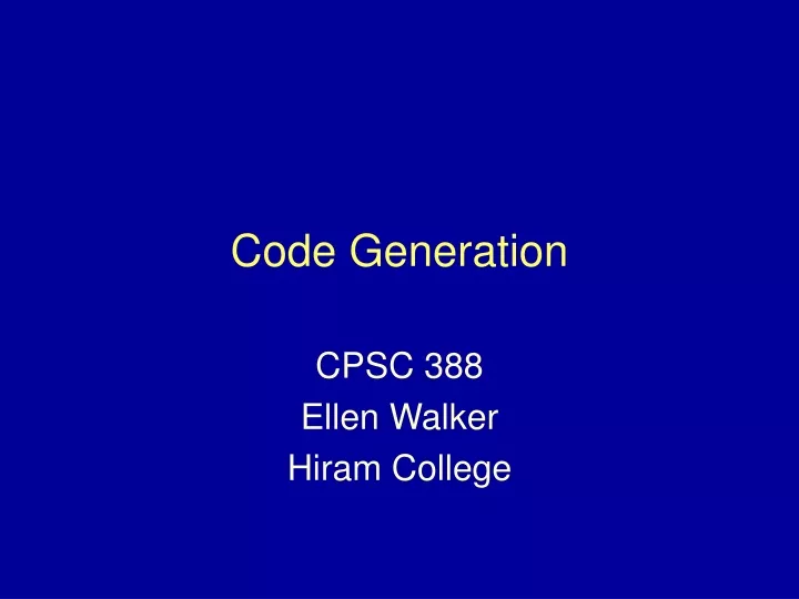 code generation