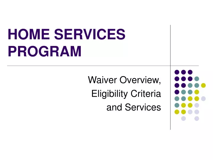 home services program
