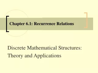 Chapter 6.1: Recurrence Relations