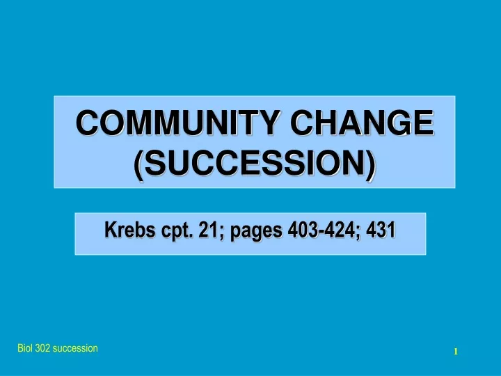 community change succession