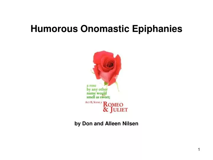 humorous onomastic epiphanies