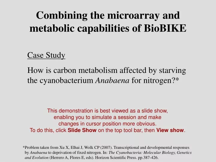 combining the microarray and metabolic