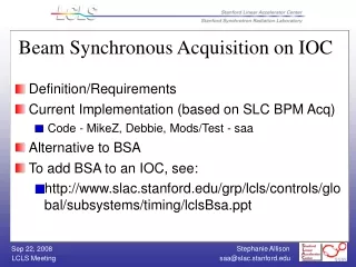 Beam Synchronous Acquisition on IOC