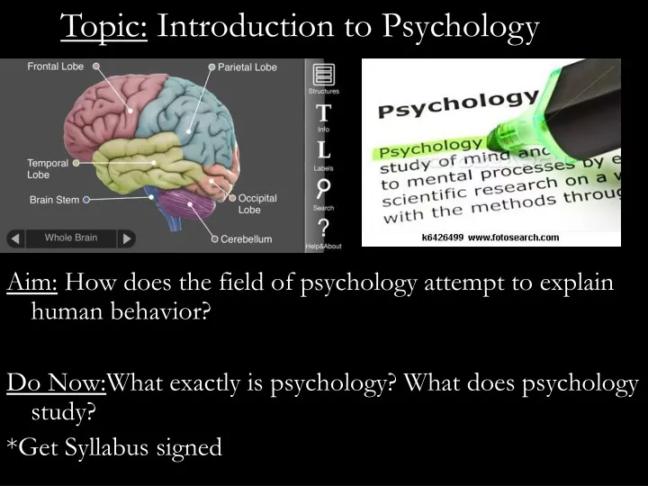 topic introduction to psychology