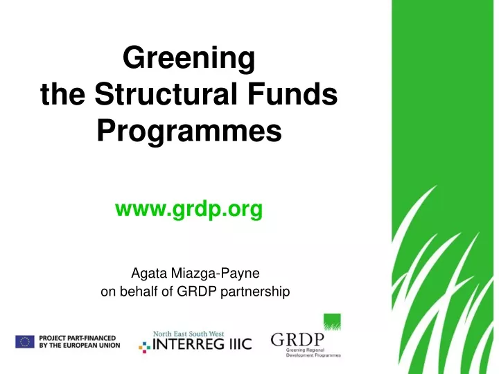 greening the structural funds programmes www grdp org