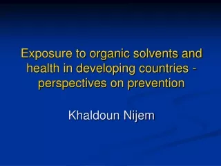 Definition of organic solvents
