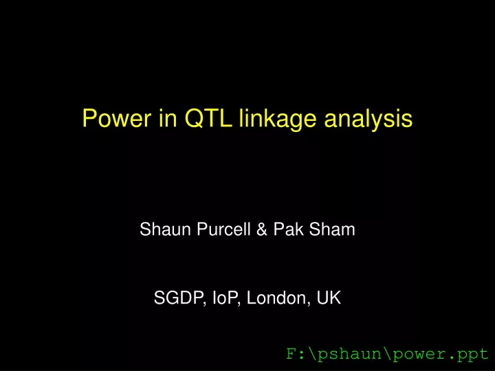 power in qtl linkage analysis