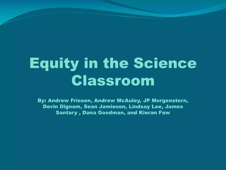 equity in the science classroom