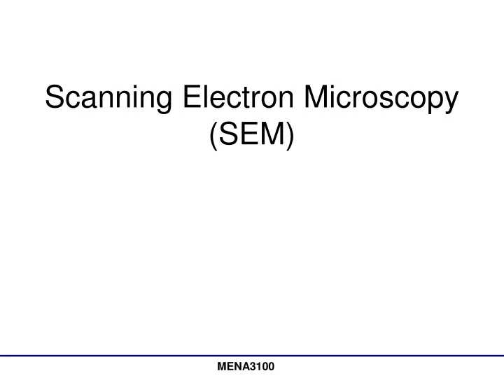 scanning electron microscopy sem