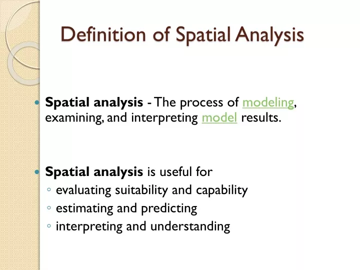 definition of spatial analysis