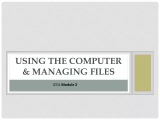 Using the Computer &amp; Managing Files