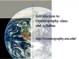 Introduction to Oceanography class and syllabus