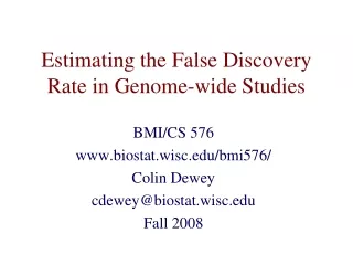 Estimating the False Discovery Rate in Genome-wide Studies