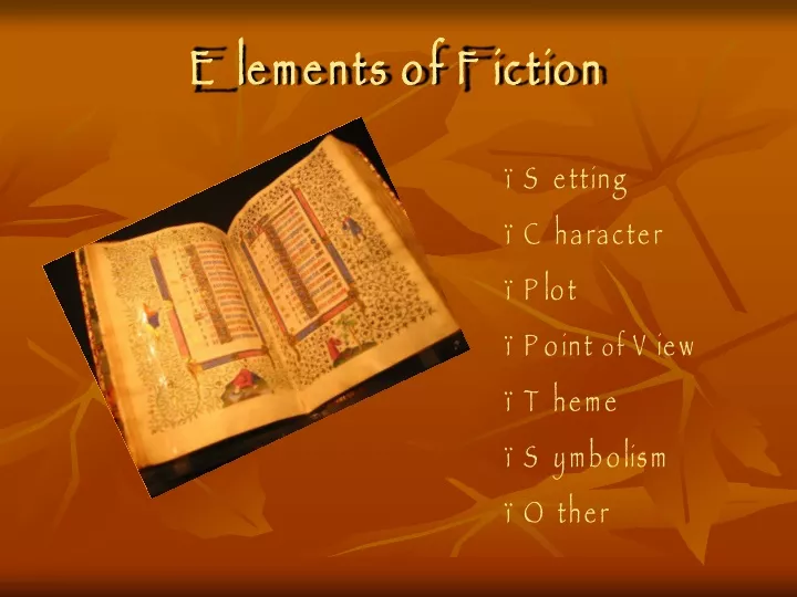 elements of fiction