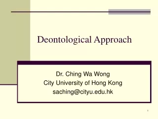 Deontological Approach