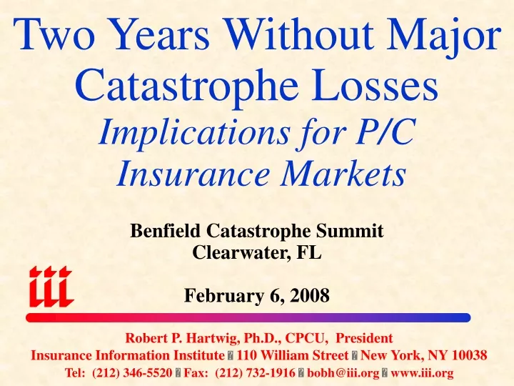 two years without major catastrophe losses implications for p c insurance markets