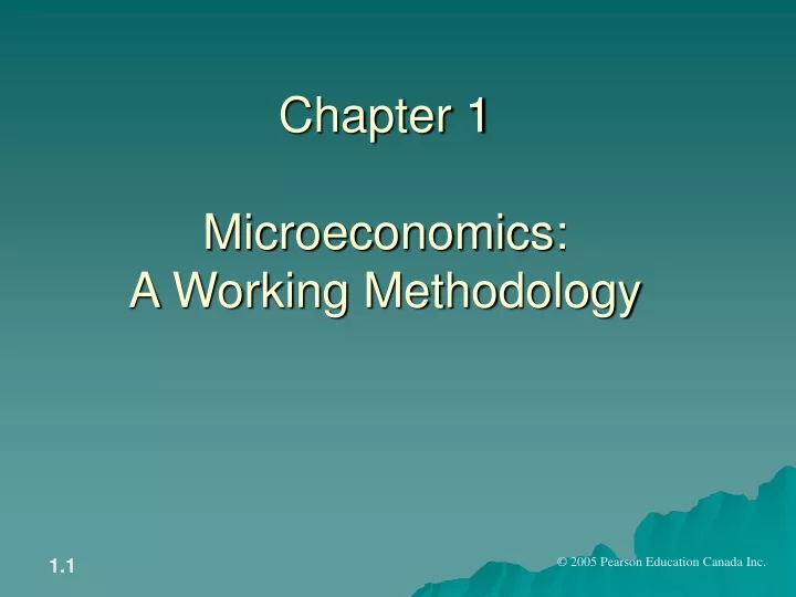 chapter 1 microeconomics a working methodology