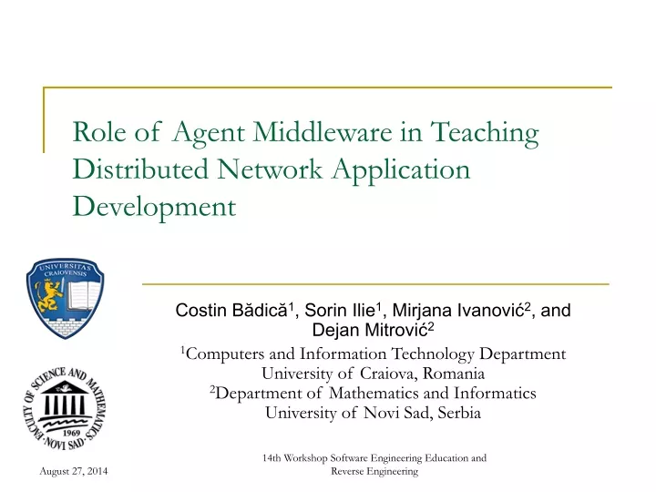 role of agent middleware in teaching distributed network application development