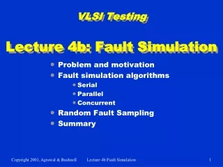 VLSI Testing Lecture 4b: Fault Simulation