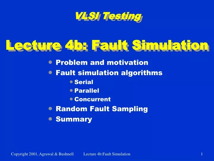 vlsi testing lecture 4b fault simulation