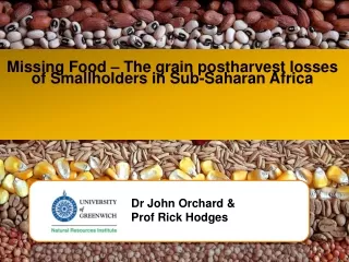 Missing Food – The grain postharvest losses of Smallholders in Sub-Saharan Africa