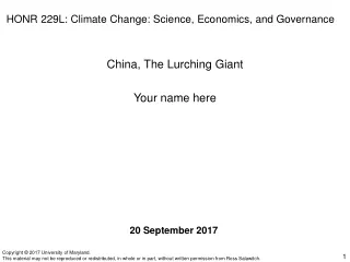 HONR 229L: Climate Change: Science, Economics, and Governance