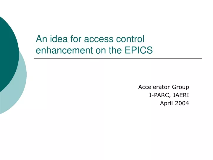 an idea for access control enhancement on the epics