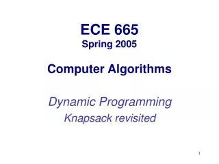 ECE 665 Spring 2005 Computer Algorithms