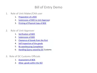 Bill of Entry Demo