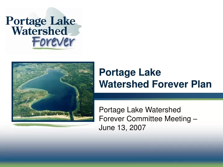 portage lake watershed forever plan