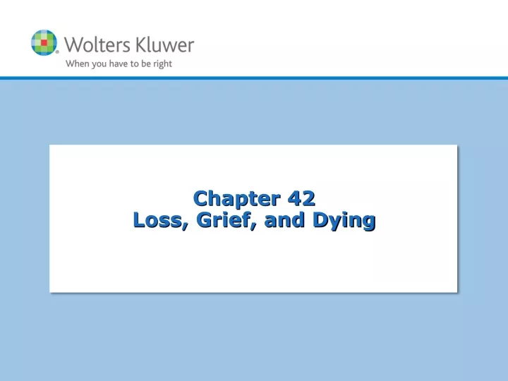 chapter 42 loss grief and dying