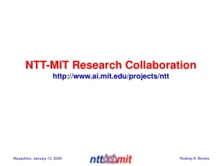 NTT-MIT Research Collaboration ai.mit/projects/ntt