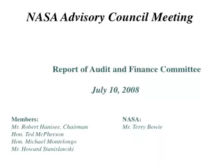 NASA Advisory Council Meeting