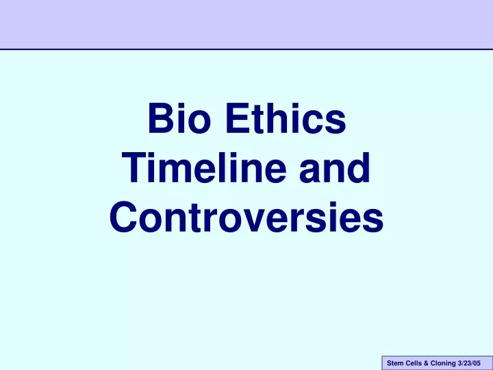 bio ethics timeline and controversies