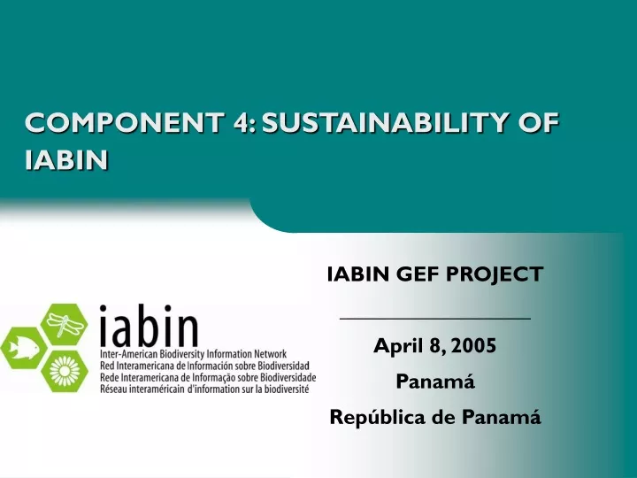 component 4 sustainability of iabin