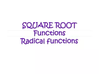 SQUARE ROOT Functions  Radical functions