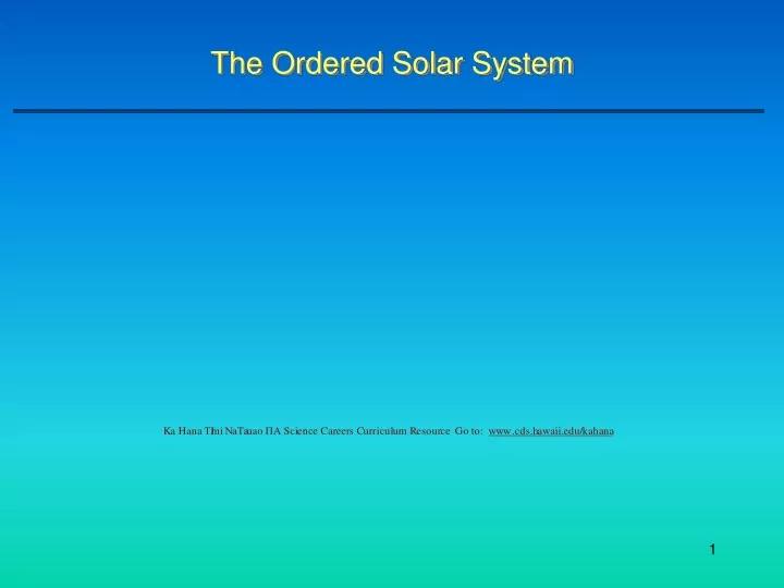 the ordered solar system