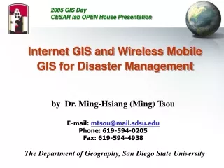 Internet GIS and Wireless Mobile GIS for Disaster Management