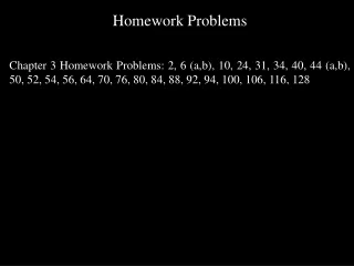 Homework Problems