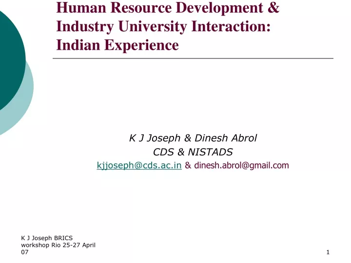 human resource development industry university interaction indian experience