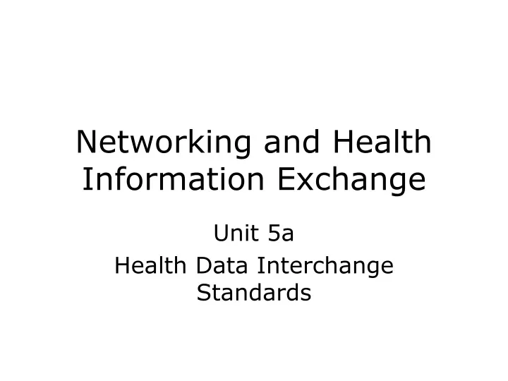 networking and health information exchange