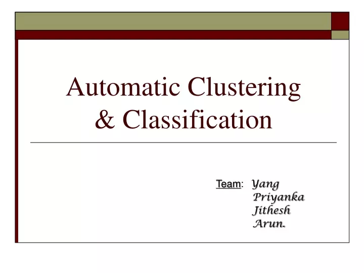 automatic clustering classification