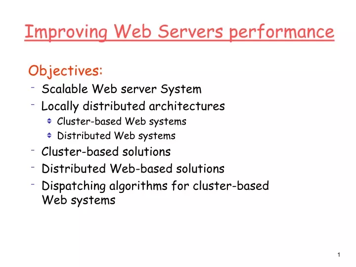 improving web servers performance
