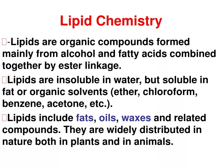 lipid chemistry