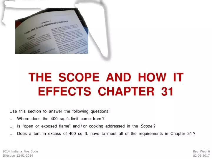 the scope and how it effects chapter 31