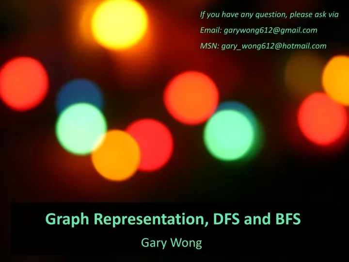 graph representation dfs and bfs