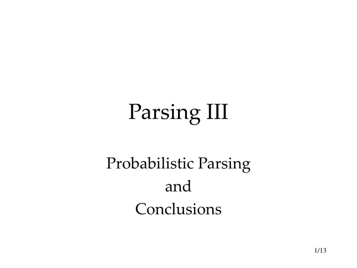 parsing iii