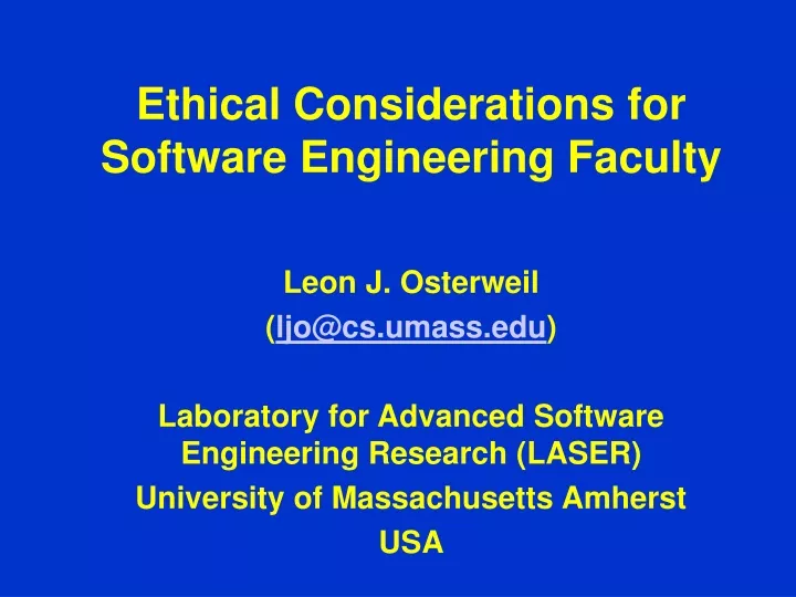 ethical considerations for software engineering faculty