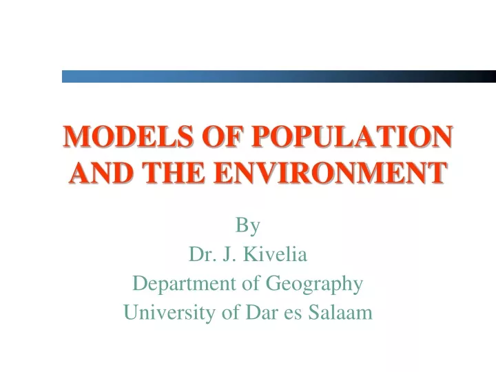 models of population and the environment