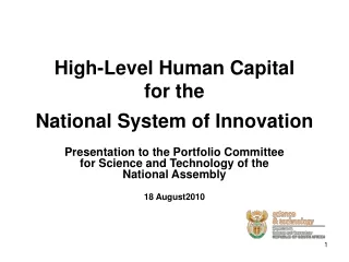 High-Level Human Capital  for the  National System of Innovation